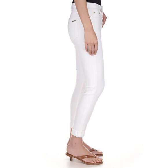 NWT Michael Kors Selma Skinny High Rise Cropped Stretch Jeans in White - Picture 4 of 4